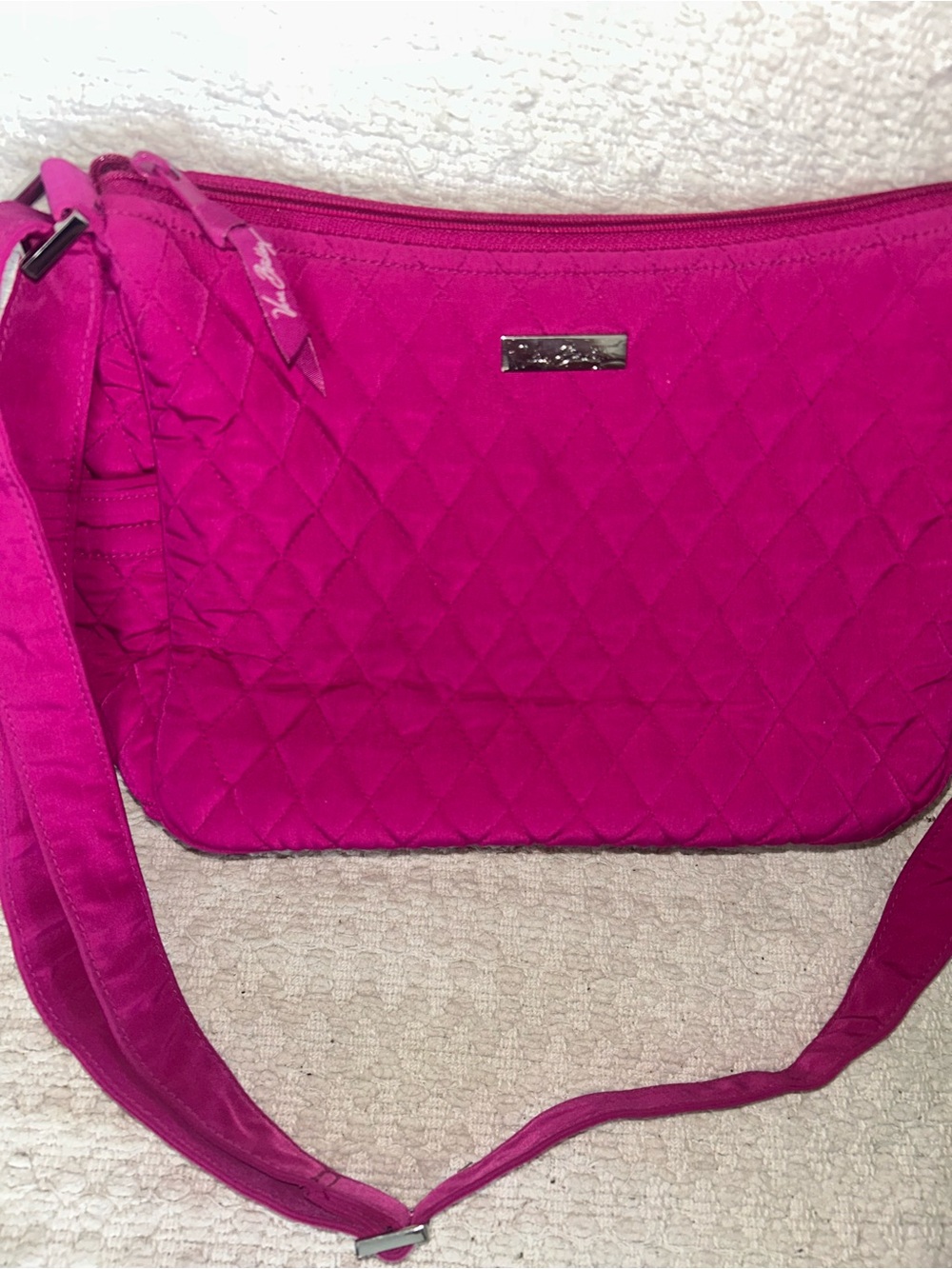 Vera Bradley Quilted On The Go Crossbody Bag Pink Purse Shoulder Bag Zipper
